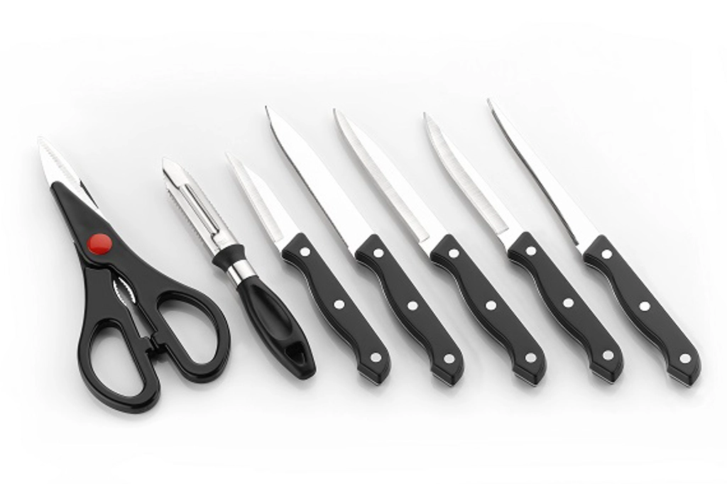 RIVETED KNIFE SET WITH SCISSORS